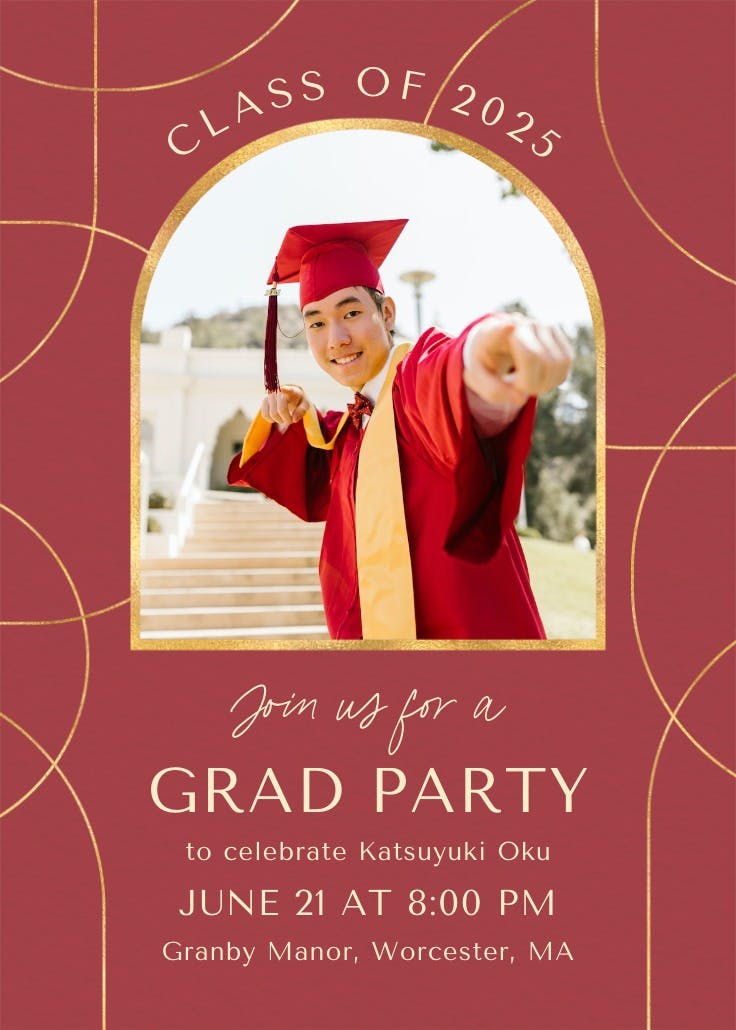 Sophisticated lines - graduation party invitation