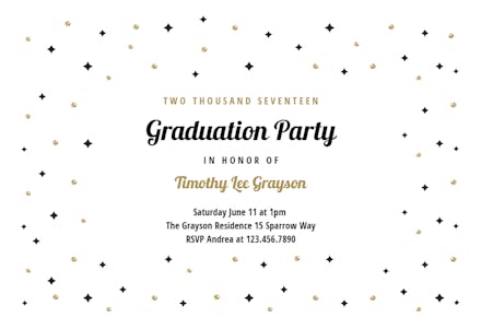 Sparks & Stars - Graduation Party Invitation
