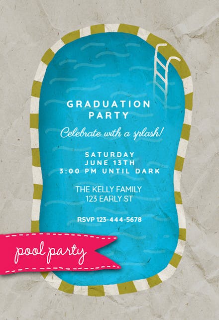 Splash Bash - Graduation Party Invitation