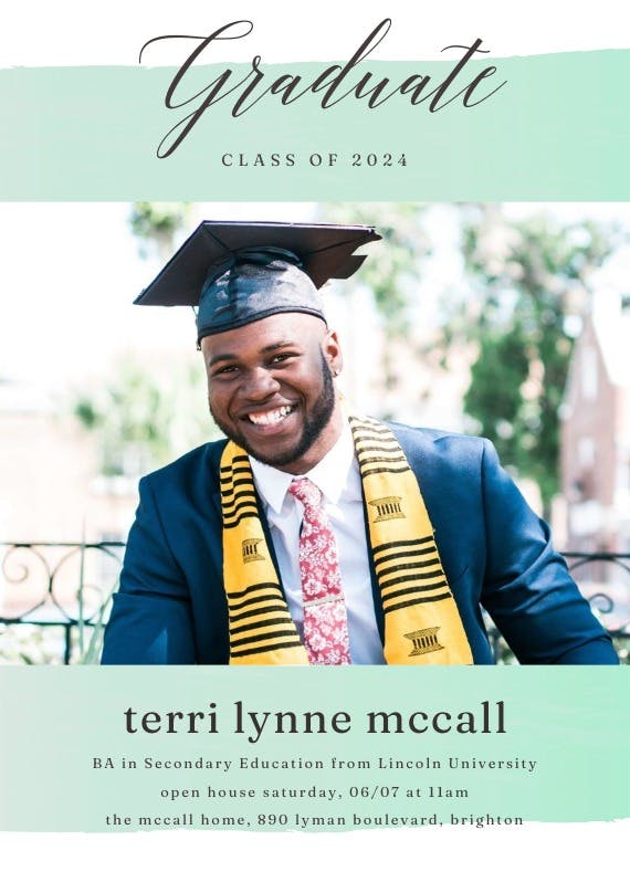 Stepping up - graduation party invitation