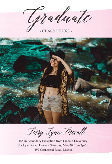 Stepping Up - Graduation Party Invitation