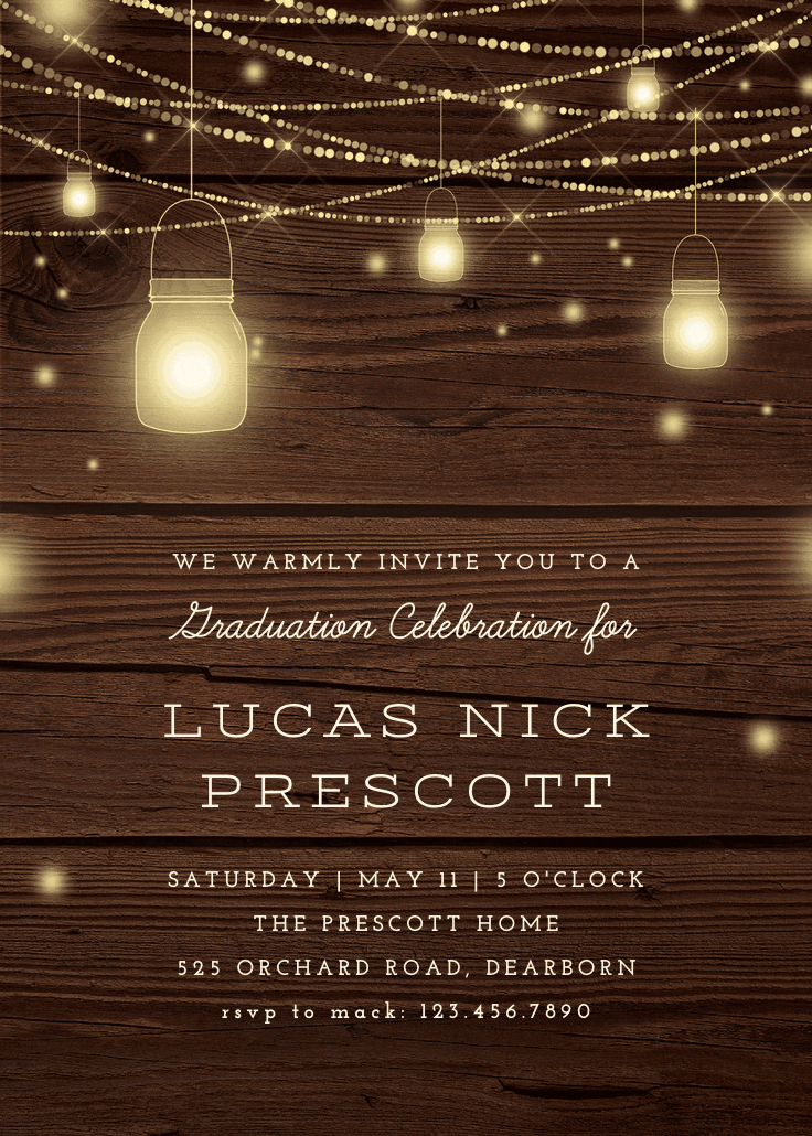 Strings of lights - invitación de graduación