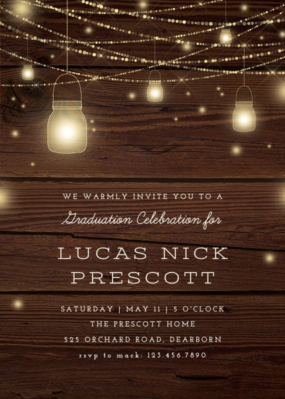 Strings of lights - graduation party invitation