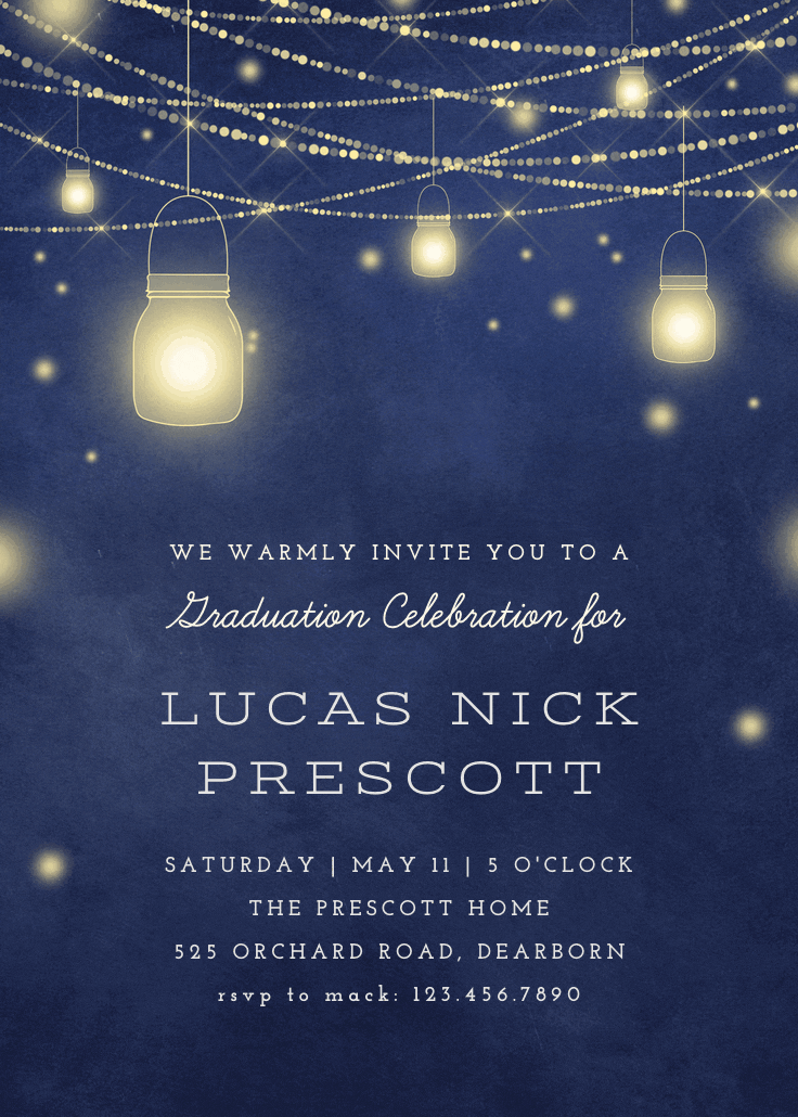 Strings of lights - invitación de graduación