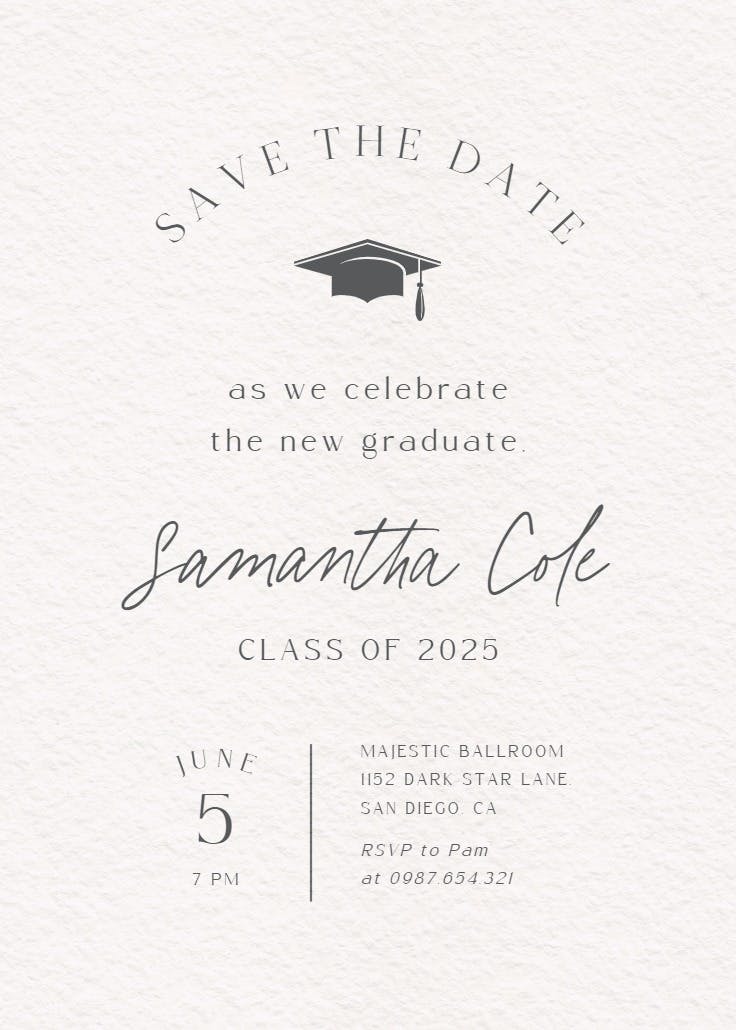 Structured typography - graduation party invitation