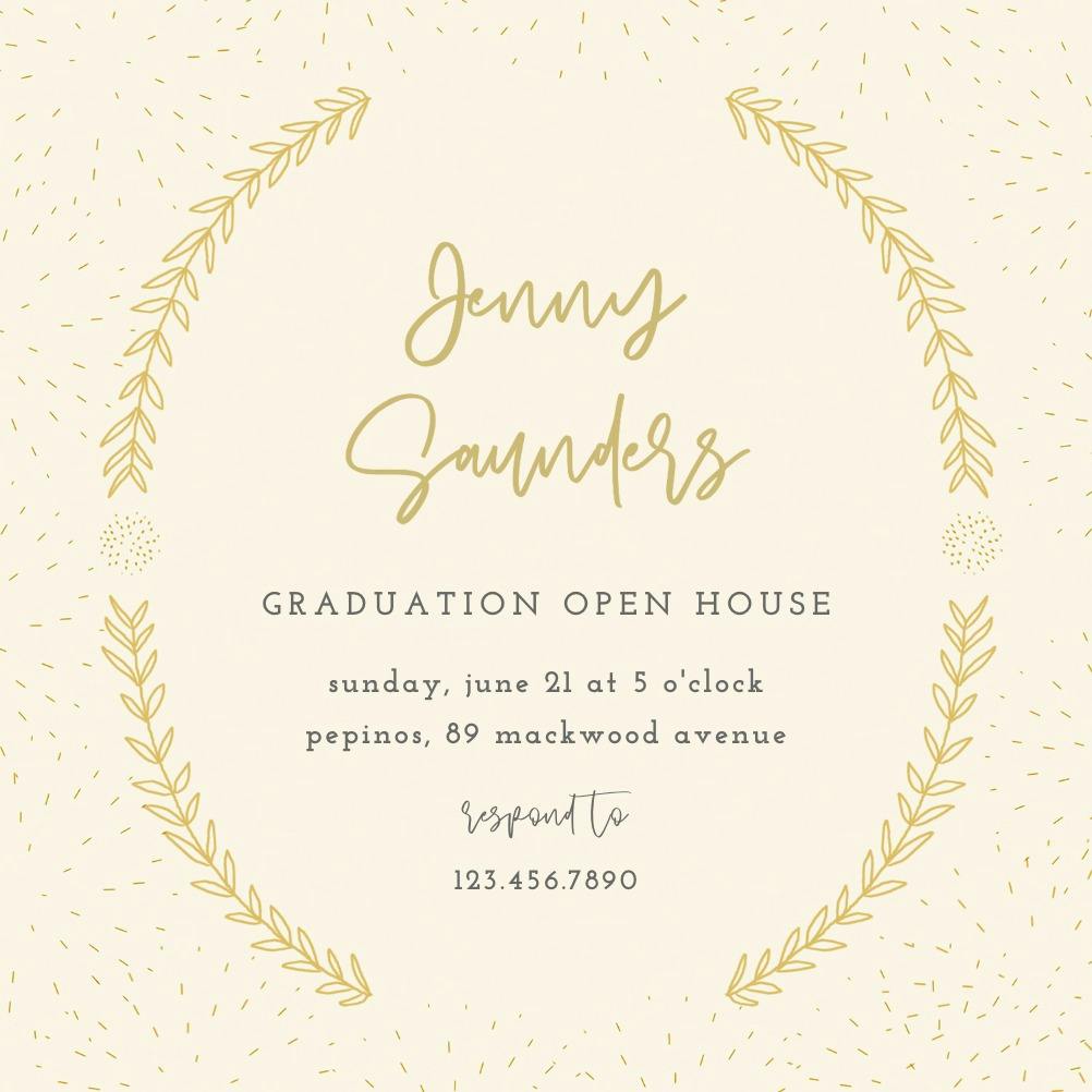 Stylized laurels - graduation party invitation