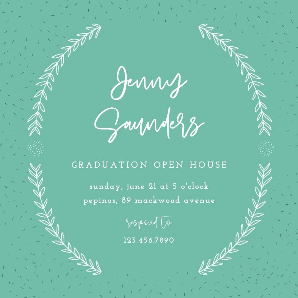Stylized laurels - graduation party invitation