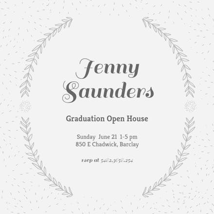 Stylized Laurels - Invitación de Graduación