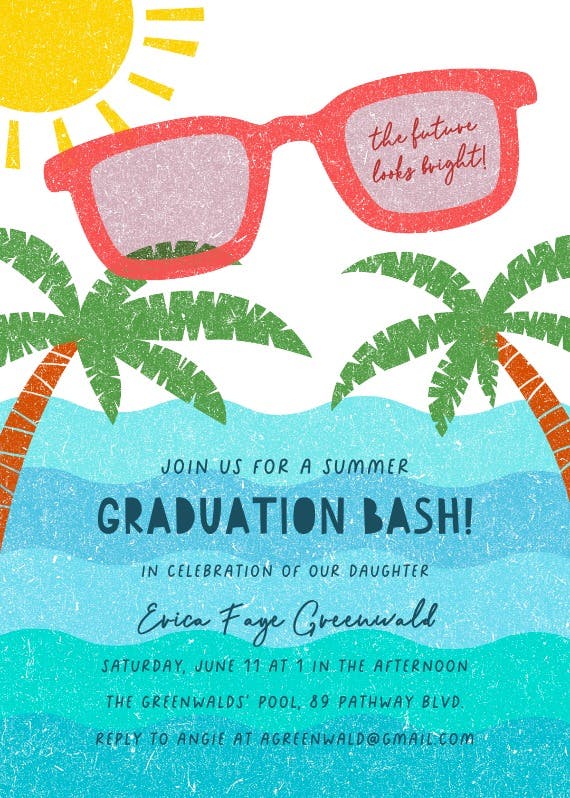 Summer graduation party -  invitación de graduación