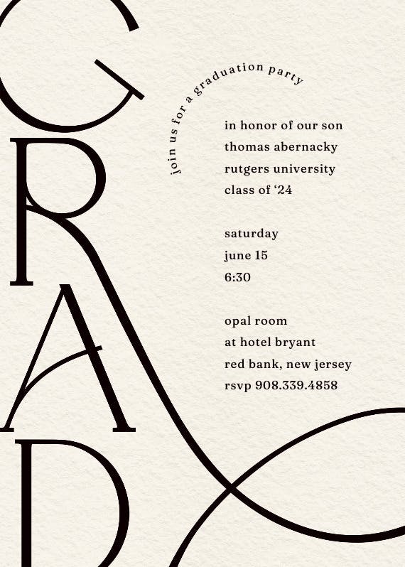 The grad - graduation party invitation