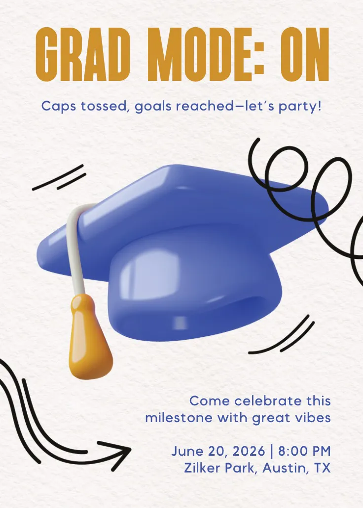 The tassel turn - গ্র্যাজুয়েশন পার্টির আমন্ত্রণ