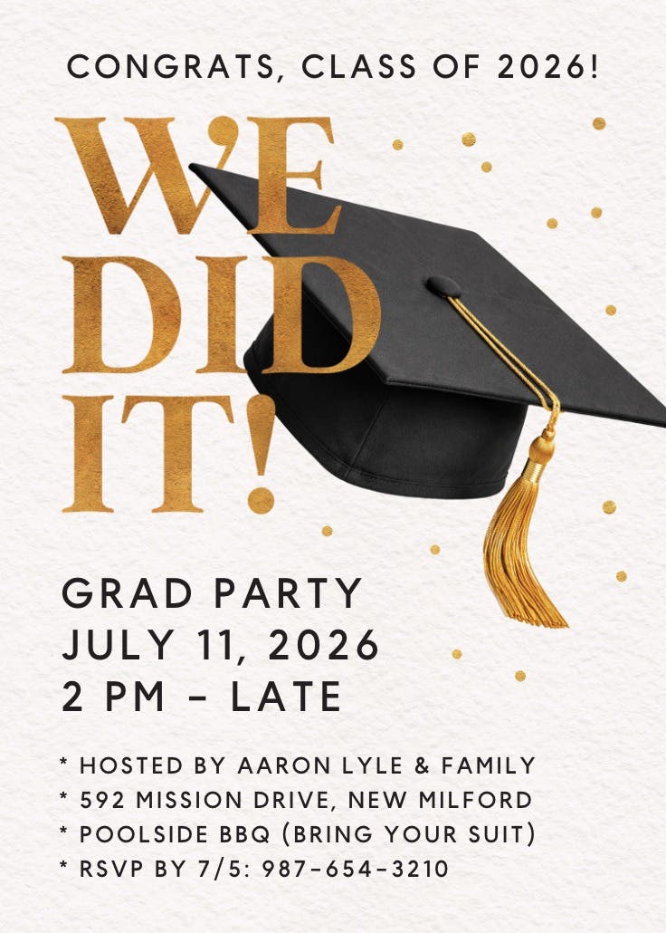 This is the moment - graduation party invitation