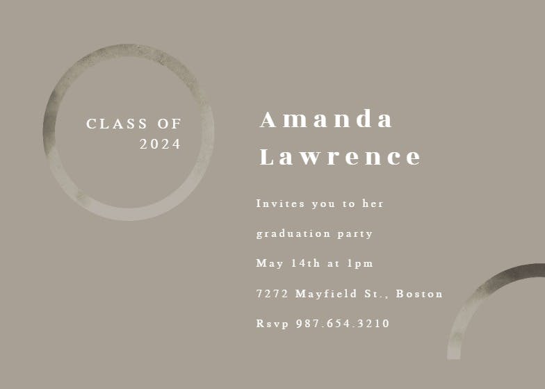 Tidy circles - graduation party invitation