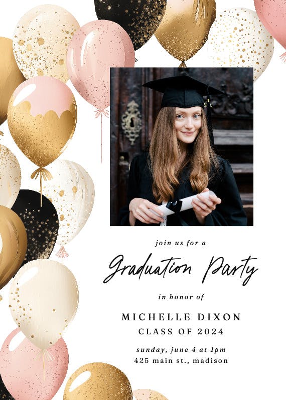 Up, up, and away photo - graduation party invitation