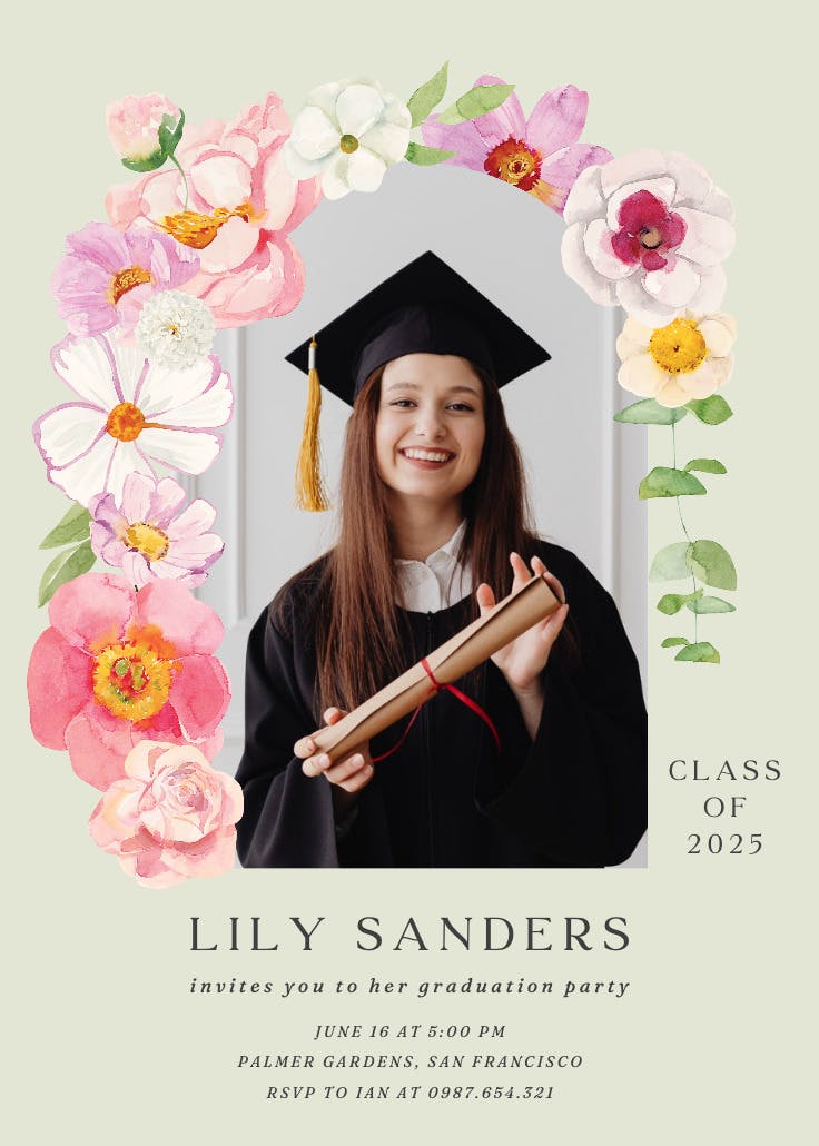 Vibrant success - invitación de graduación