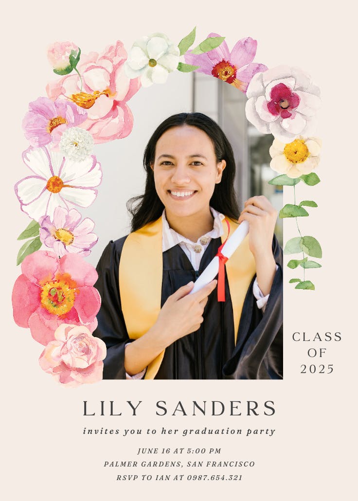Vibrant success - invitación de graduación