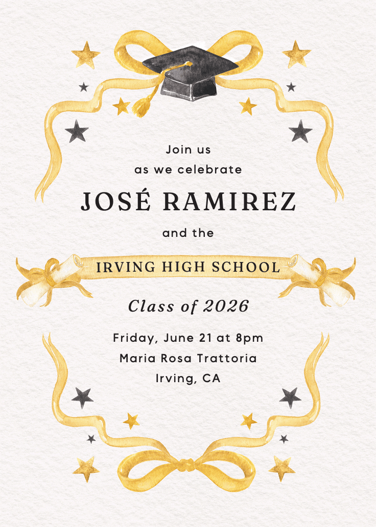 Watercolor cap - invitation