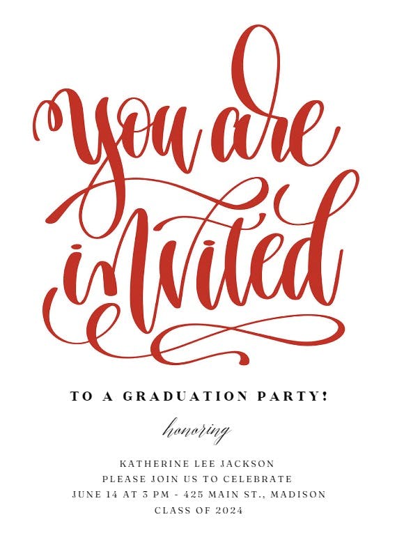 You are invited -  invitación de graduación