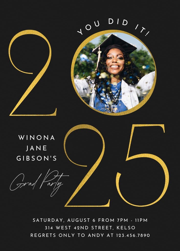 Young and bold - graduation party invitation