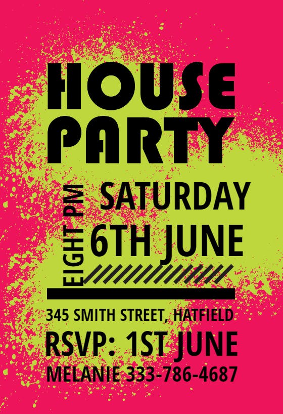 House party poster - house party invitation