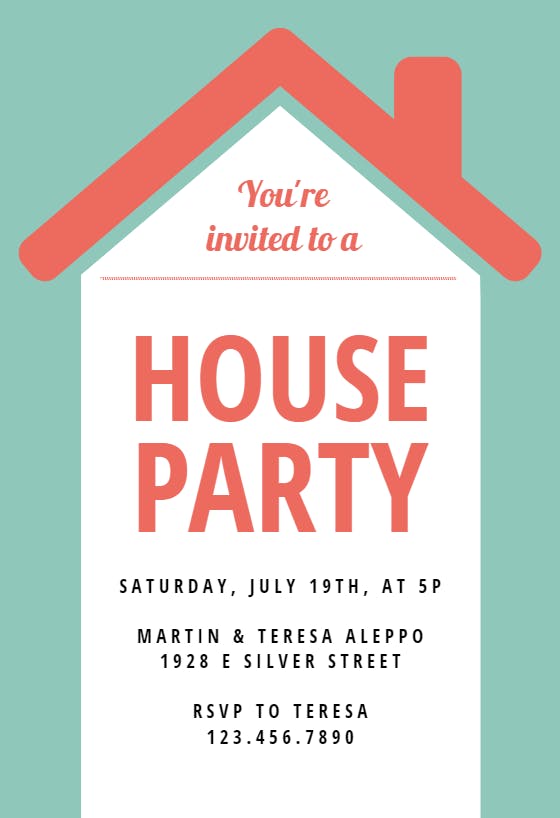 House party -  invitación para fiesta en casa