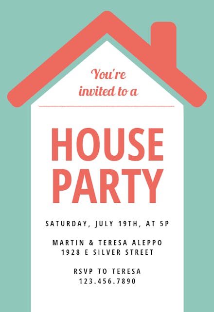 House Party Invitation Templates (Free) | Greetings Island House Party Invitation Templates (Free) | Greetings Island