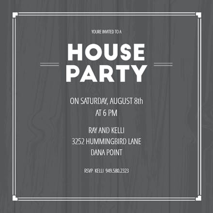 Knock on Wood - House Party Invitation