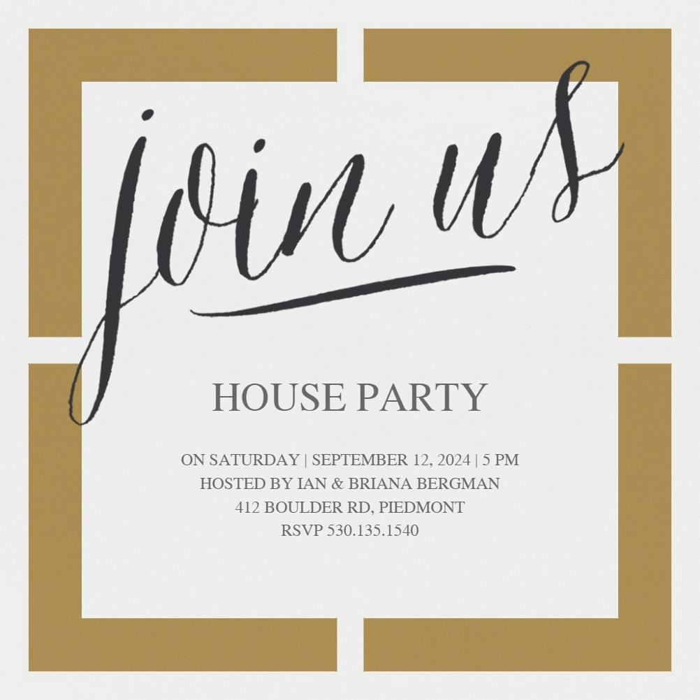 Layered tiles - house party invitation