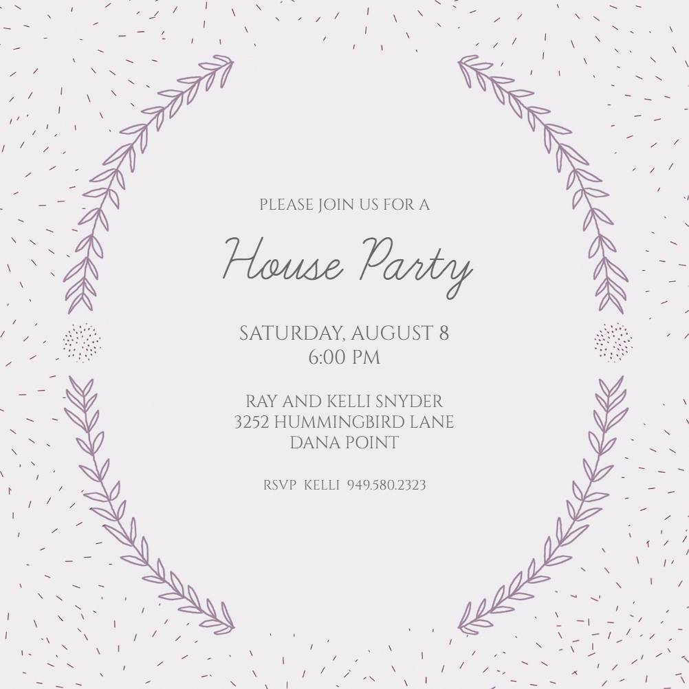 Modern laurels - house party invitation