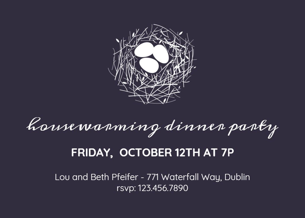 New nest - house party invitation
