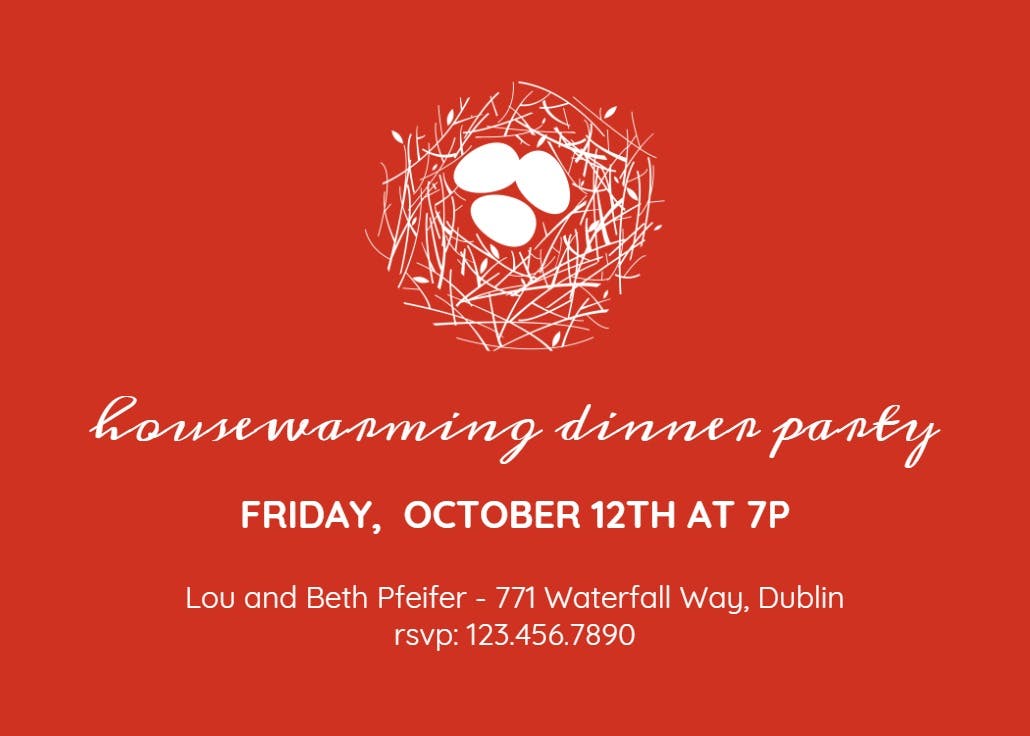 New nest - house party invitation