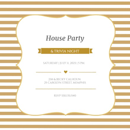 Party Lines - House Party Invitation