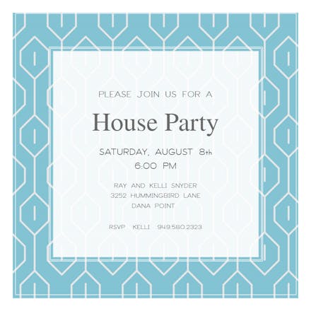Sky Blue Connections - House Party Invitation