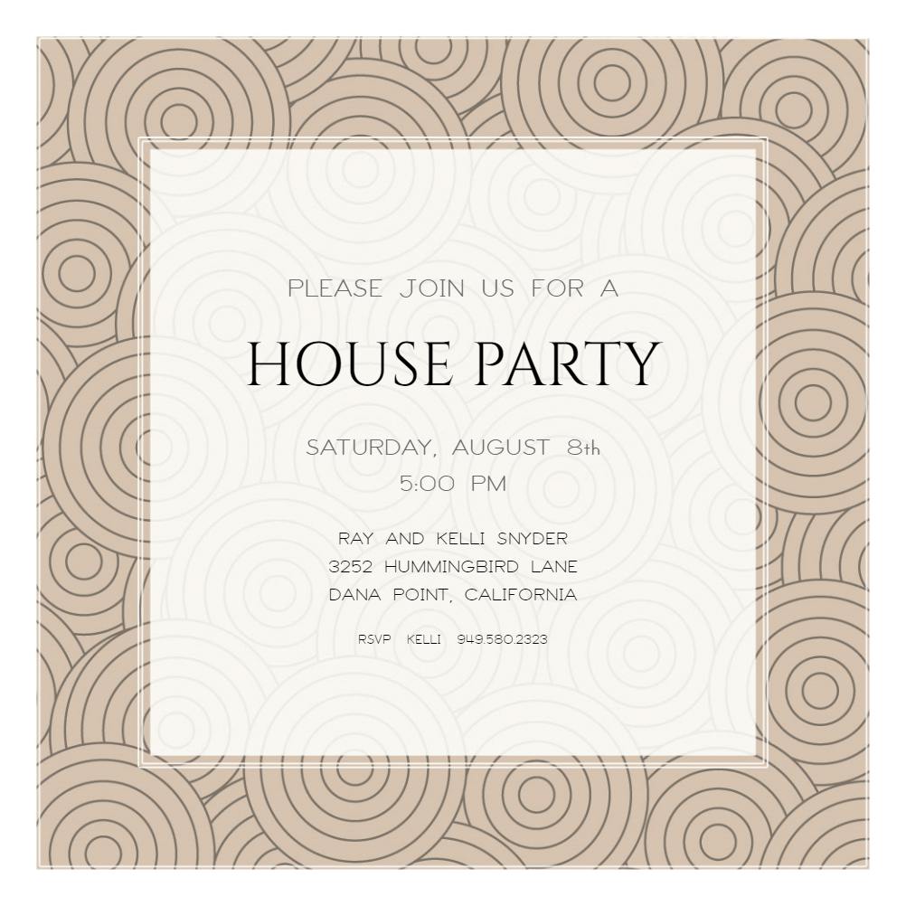 Social circles -  invitación para fiesta en casa