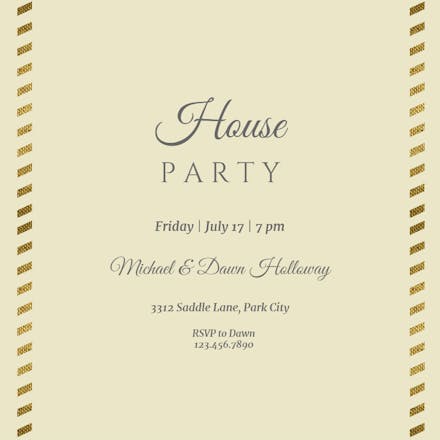 Stamped Stripes - House Party Invitation