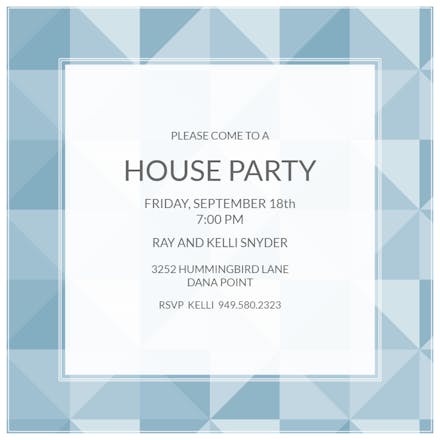 Triangle Blocks - House Party Invitation