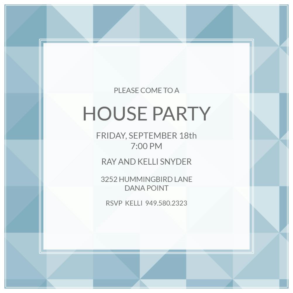 Triangle blocks -  invitación para fiesta en casa