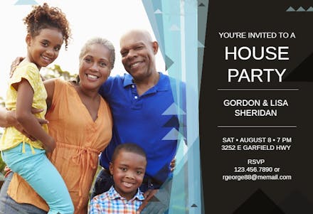 Triangle Tracks - House Party Invitation