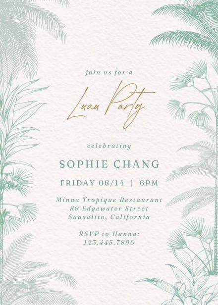 Bermuda dreams - luau party invitation