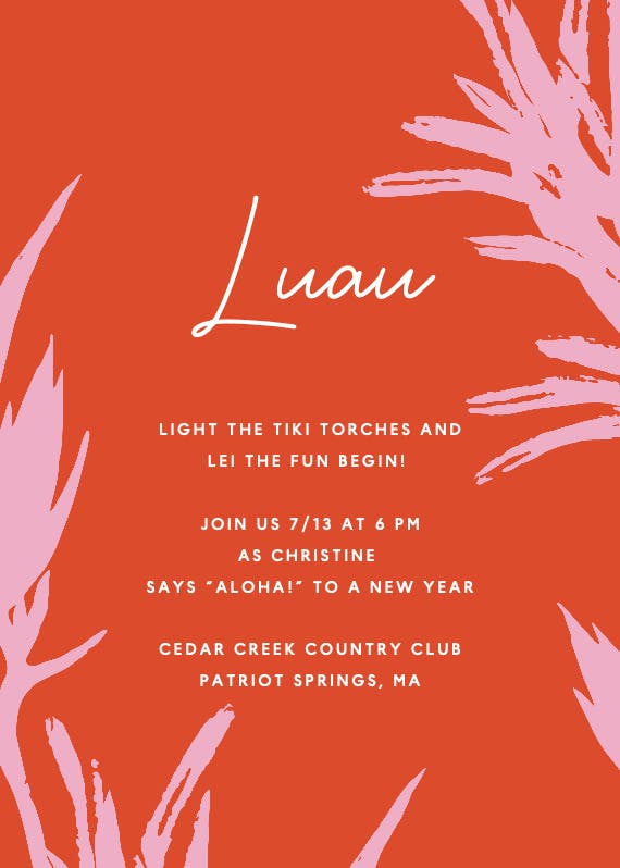Let's luau - party invitation