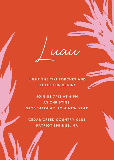 Let's luau - luau party invitation