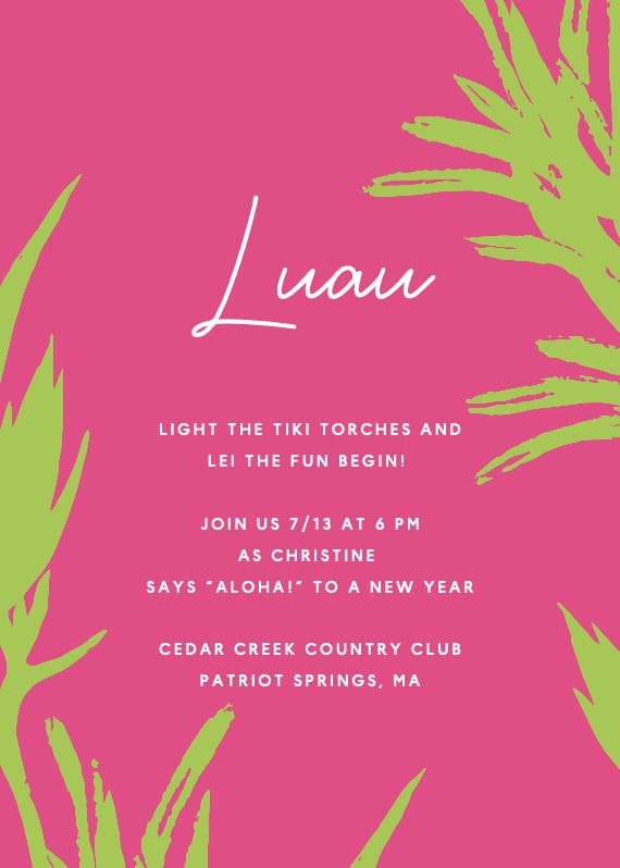 Let's luau - birthday invitation