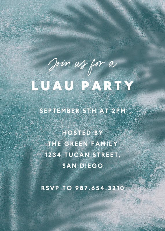 Soak and socialize - luau party invitation