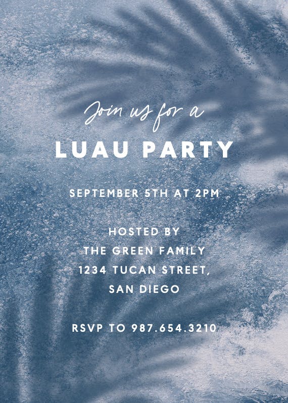 Soak and socialize - luau party invitation