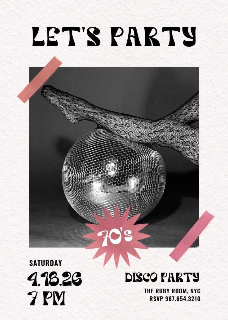 70s party - printable party invitation