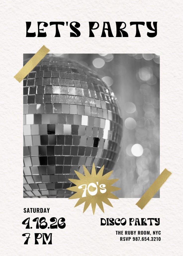 70s party - printable party invitation