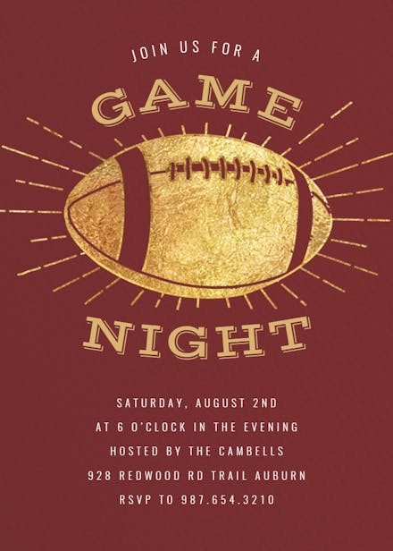 A sports classic - sports & games invitation