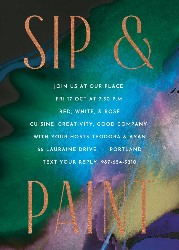 Abstract blots - party invitation
