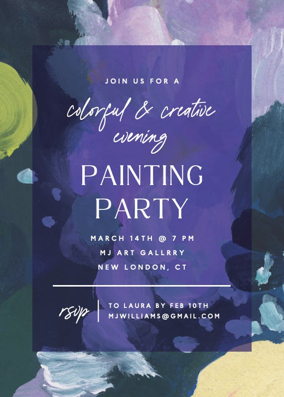 Abstract brushwork -  invitation template