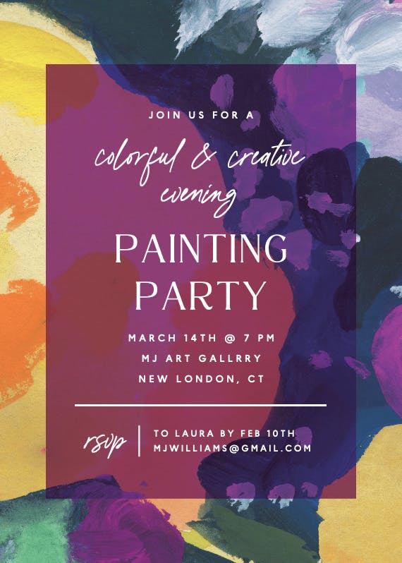 Abstract brushwork - party invitation